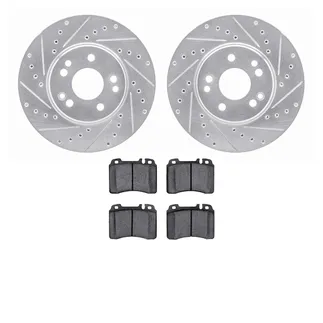 R1 Concepts WGYN1-63010 eLINE Rotor - Drilled & Slotted - Silver W/ Semi-Met Pads